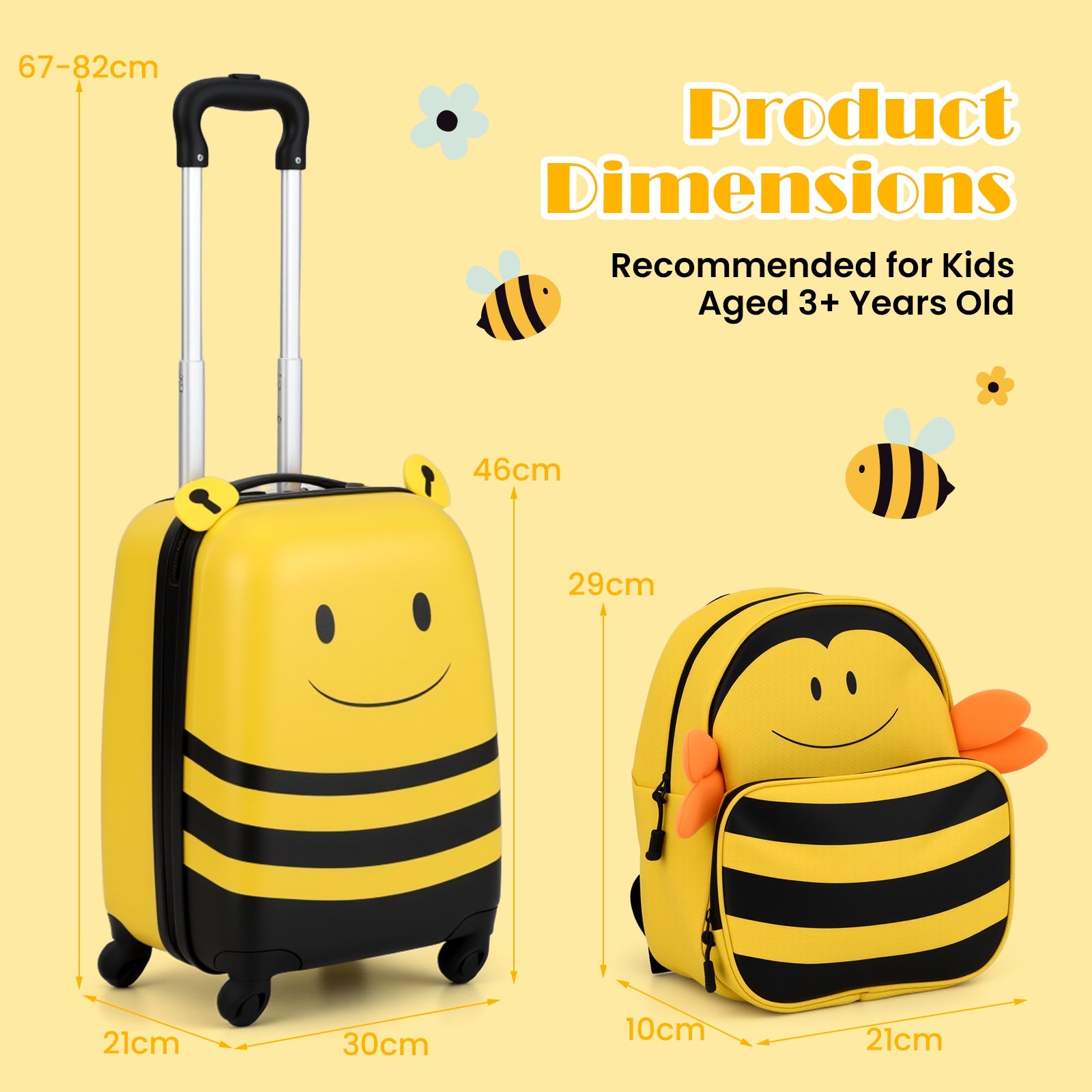 2 PCS Kids Luggage Set on Wheels