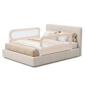 Foldable Bed Rail for Toddlers, 150/180/200 cm Long Adjustable Baby Bed Rail Guard with Removable Oxford Fabric Cover & Robust U-shaped Base