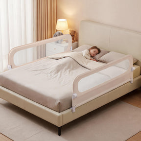 Foldable Bed Rail for Toddlers, 150/180/200 cm Long Adjustable Baby Bed Rail Guard with Removable Oxford Fabric Cover & Robust U-shaped Base