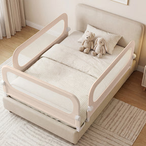 Foldable Bed Rail for Toddlers, 150/180/200 cm Long Adjustable Baby Bed Rail Guard with Removable Oxford Fabric Cover & Robust U-shaped Base
