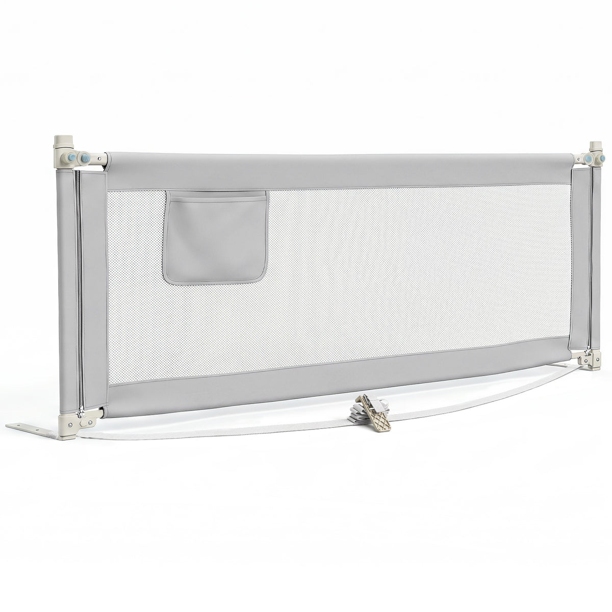 Bed Rail for Toddler, 195cm Vertical Lifting Bed Guardrail w/ Double Safety Lock