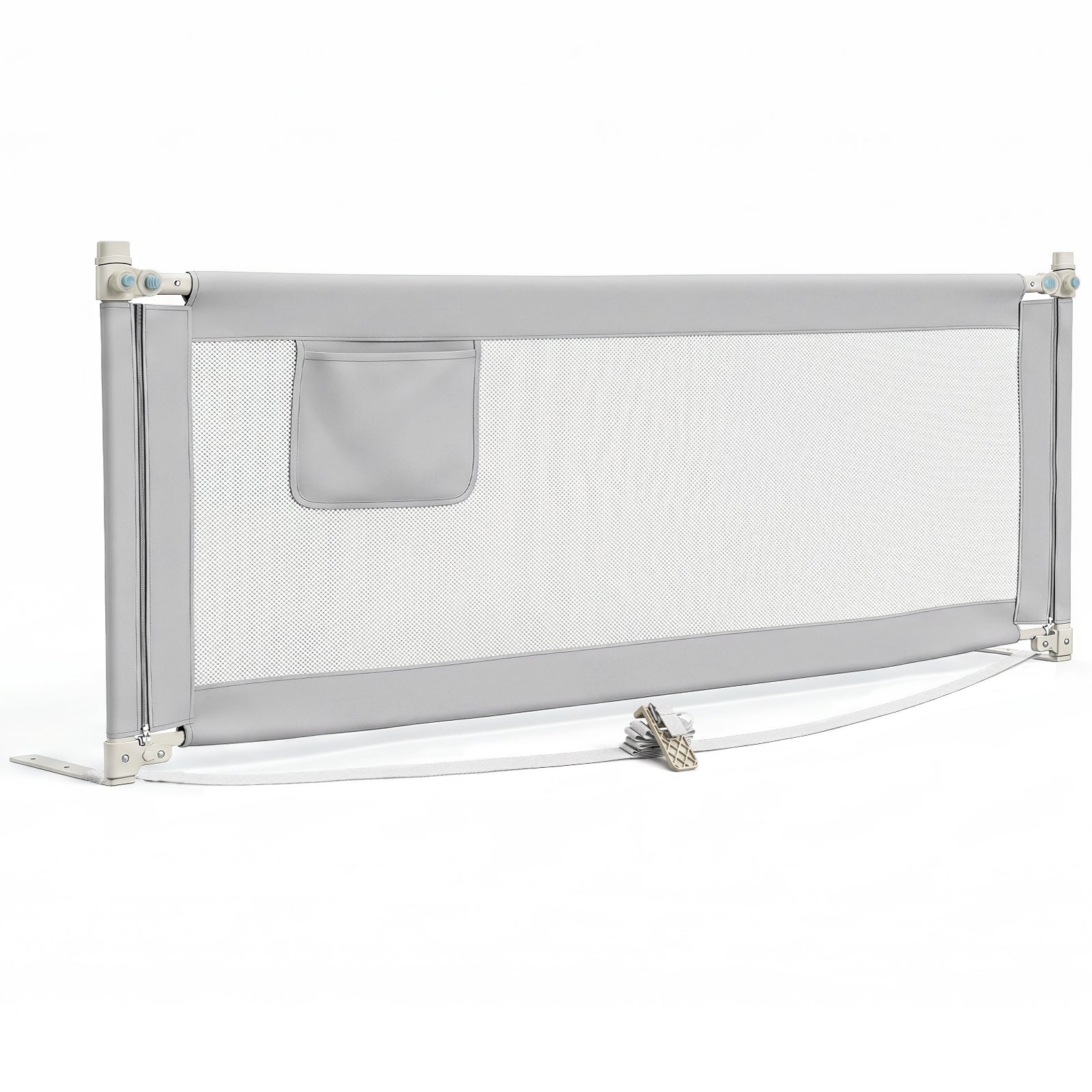 Bed Rail for Toddler, 195cm Vertical Lifting Bed Guardrail w/ Double Safety Lock
