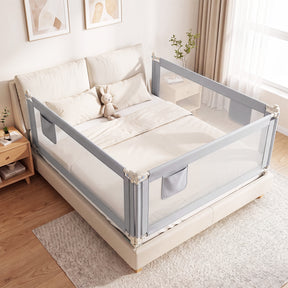 Bed Rail for Toddler, 195cm Vertical Lifting Bed Guardrail w/ Double Safety Lock