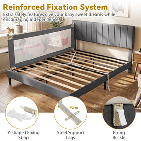 Bed Rail for Toddlers,  195cm Mesh Bed Guardrail w/Cute Patterns