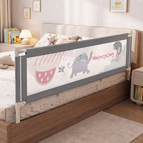 Bed Rail for Toddlers,  195cm Mesh Bed Guardrail w/Cute Patterns