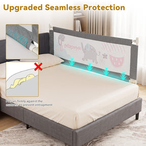 Bed Rail for Toddlers,  195cm Mesh Bed Guardrail w/Cute Patterns