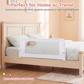 Swing Down Bed Guard with Adjustable Safety Strap for Single, Long/King Single, Double, Queen, King & Super King Beds, 1-Pack