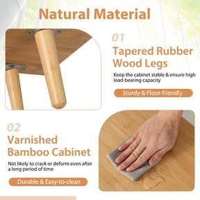 Giantex TV Stand for TVs up to 55", Bamboo Entertainment Center