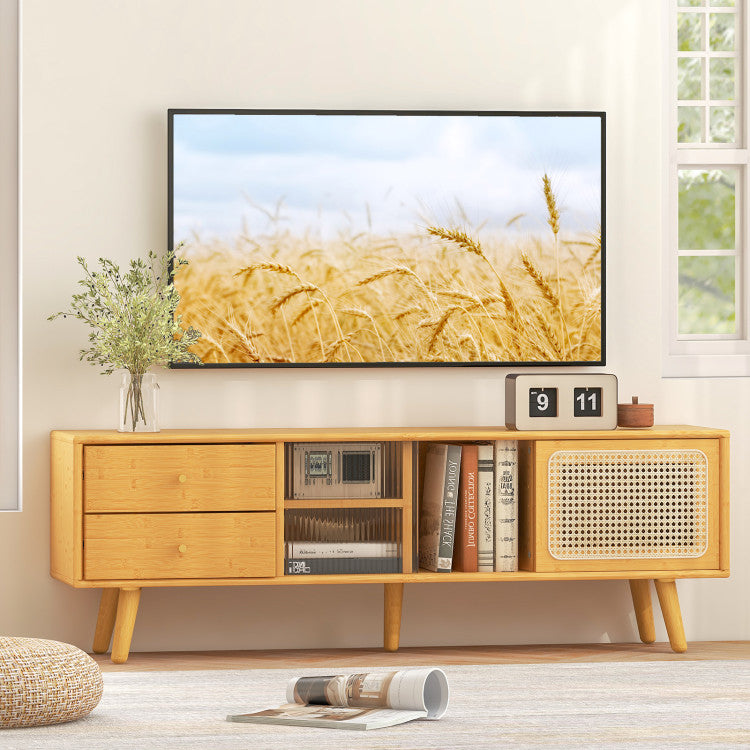 Bamboo TV Stand for up to 65 Inch TVs