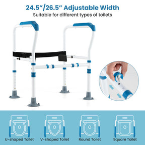 Bathroom Toilet Safety Rail  Frame with Adjustable Height for Elderly