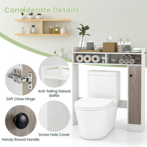 Bathroom Over the Toilet Floor Storage Organizer with Adjustable Shelves