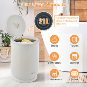 21L Portable Towel Warmer Bucket Spa Hot Towel Heater with Auto Shut off and Fragrance Holder for Bathroom