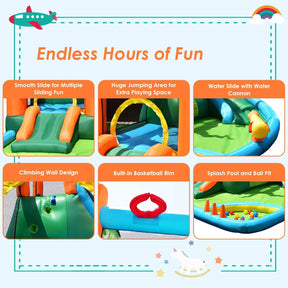 Jungle Bounce House Inflatable Castle with Water Slides