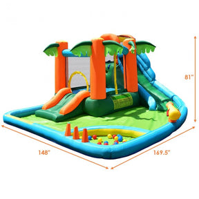 Jungle Bounce House Inflatable Castle with Water Slides