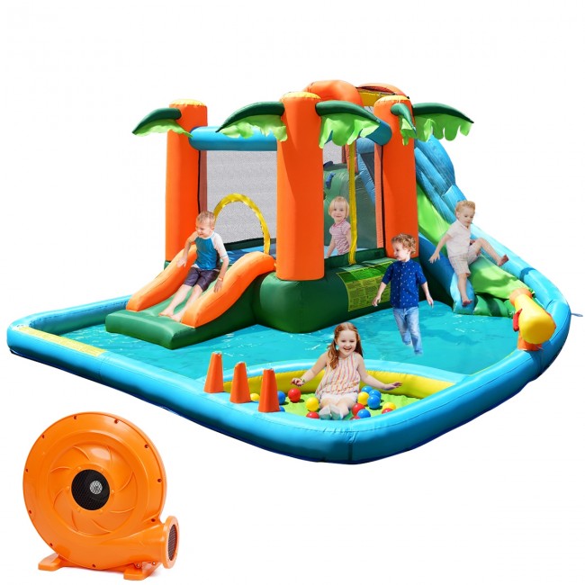 Jungle Bounce House Inflatable Castle with Water Slides