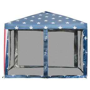 10’ x 10' Pop-up Canopy Tent With American Flag Style