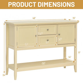 Buffet Sideboard Wooden Storage Cabinet Console Table with Storage Shelf and Drawers