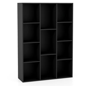 11-Cube Bookcase, Modern Geometric Bookshelf, Multifunctional Book Storage Organizer Display Cabinet with Anti-tipping Kits for Living Room, Bedroom, Study