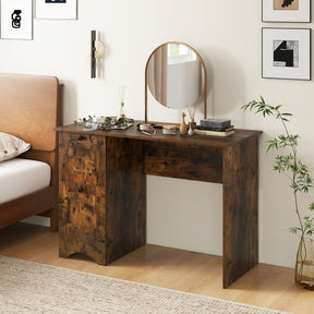 Giantex Computer Desk with Drawers, Home Office Desk with Charging Station, Modern Study Writing Desk with Cable Hole