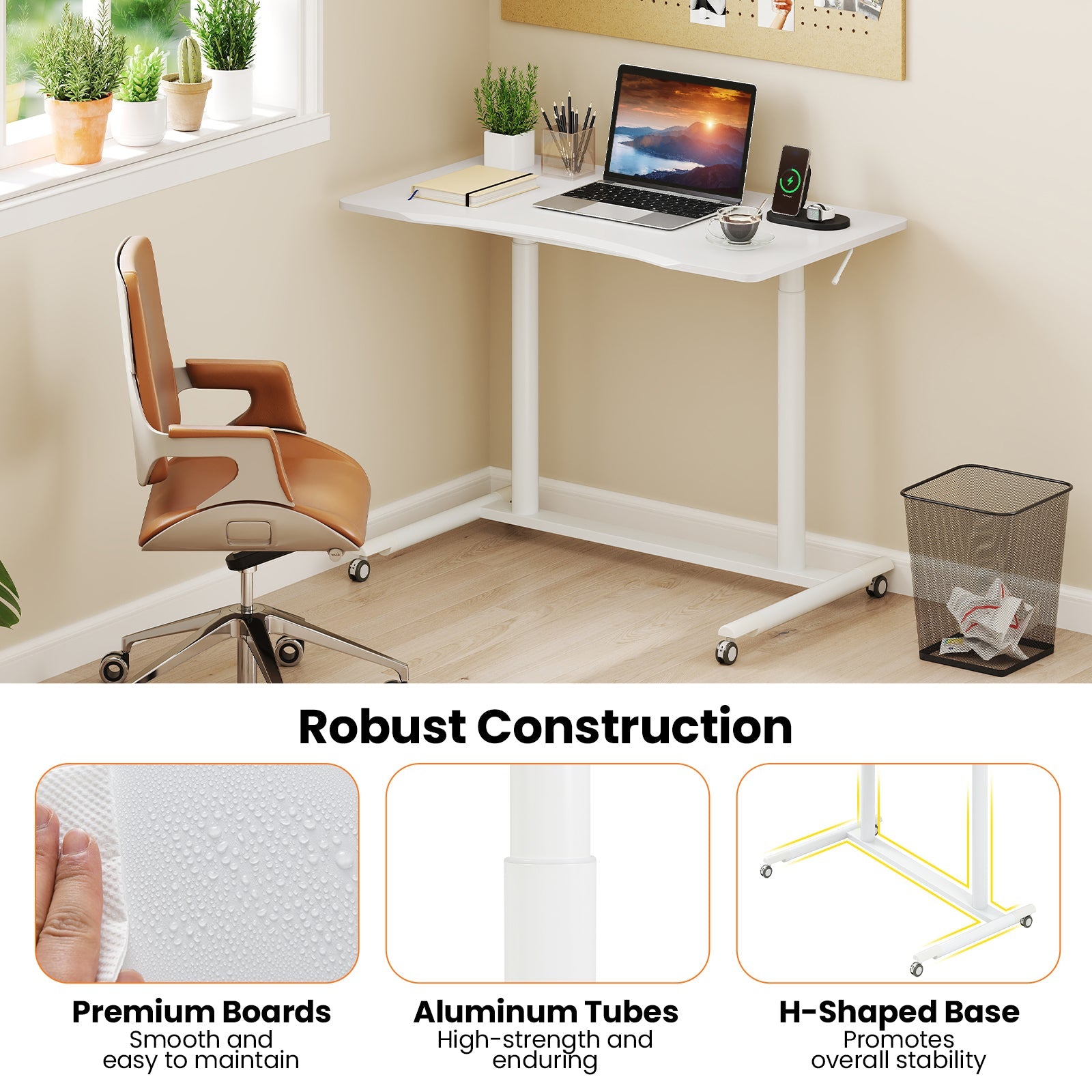 Height Adjustable Stand Desk Computer Workstation