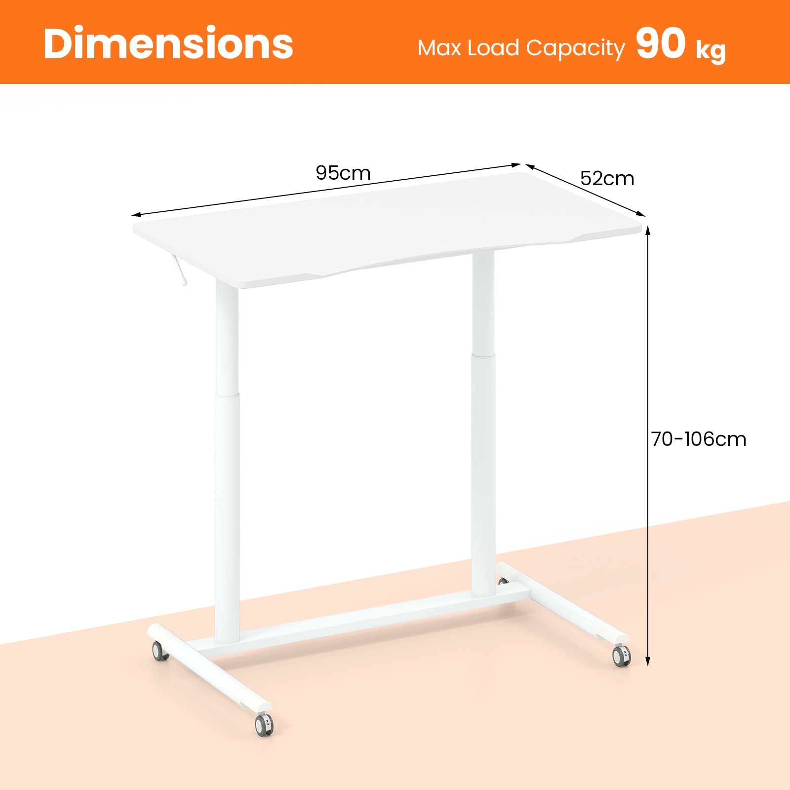 Height Adjustable Stand Desk Computer Workstation