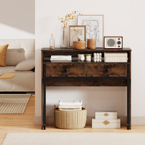 Extending Writing Desk, Console Table with 2 Drawers