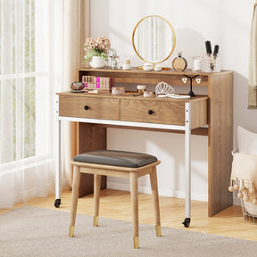 Giantex 100 CM Computer Desk, Modern Study Desk Working Table with Large Extendable Desktop