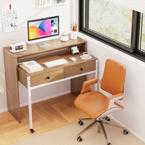 Giantex 100 CM Computer Desk, Modern Study Desk Working Table with Large Extendable Desktop