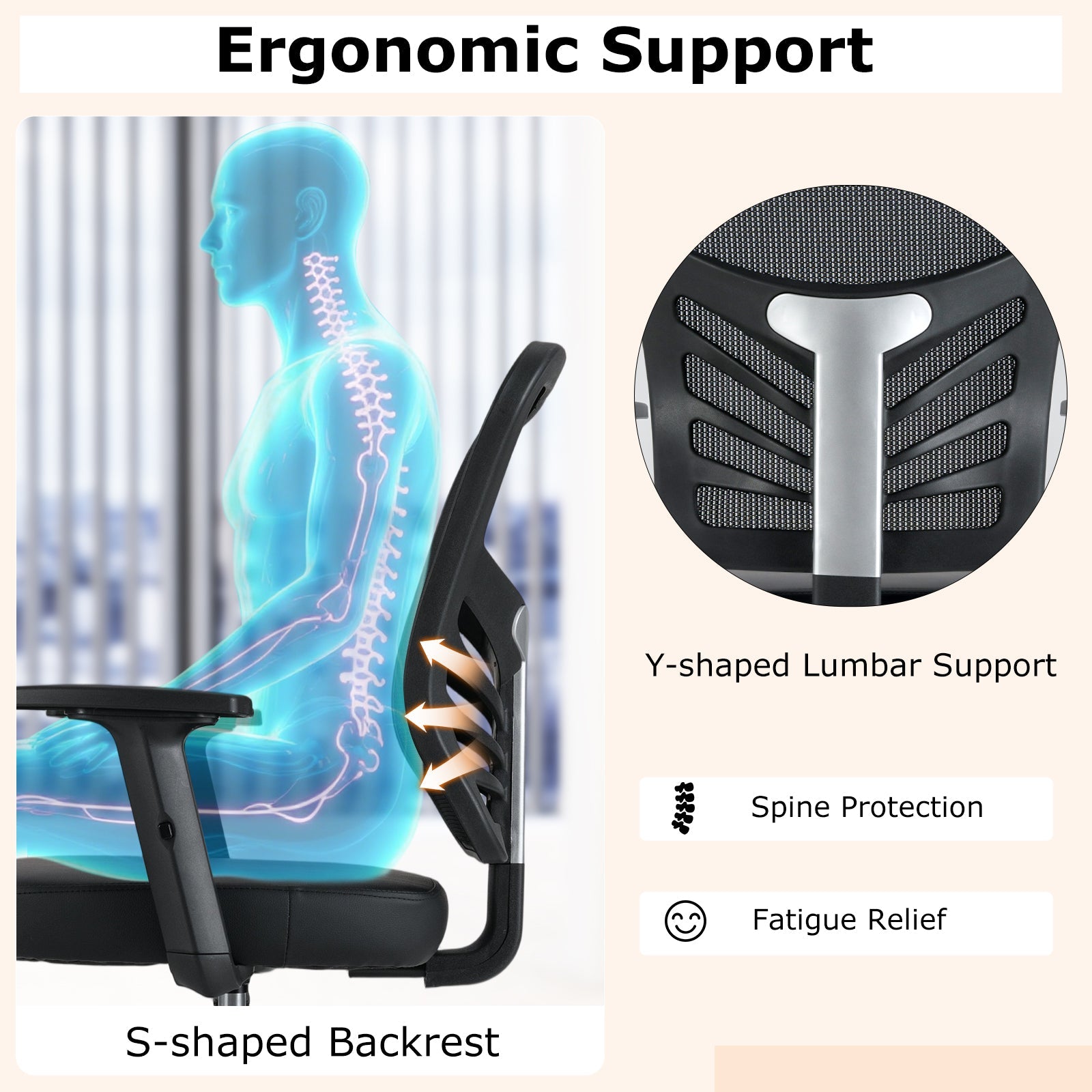 Height-adjustable Drafting Chair Swivel Task Chair Standing Desk Chair