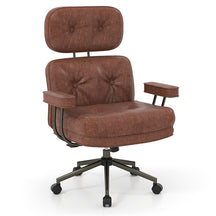 Ergonomic Home Office Chair, Mid Century Modern Suede Fabric Computer Desk Chair w/ Wide Tufted Seat