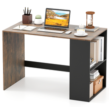 Computer Desk, 112cm Home Office Desk with 2-Tier Bookshelf