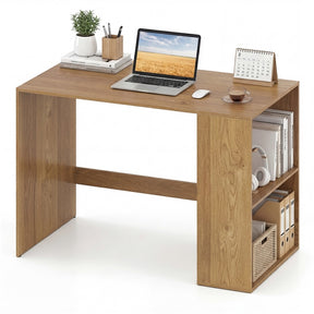Computer Desk, 112cm Home Office Desk with 2-Tier Bookshelf