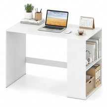 Computer Desk, 112cm Home Office Desk with 2-Tier Bookshelf