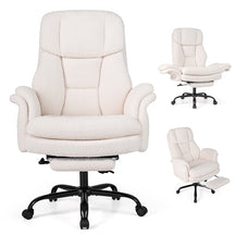 Ergonomic Cross Legged Office Chair, Big & Tall Executive Chair w/Retractable Footrest & 5-Level Adjustable Armrests