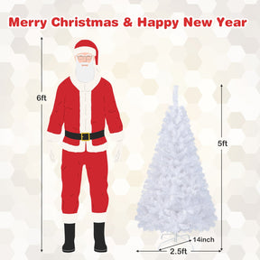 White Christmas Tree, Artificial Xmas Decoration Tree with 650 PVC Branch Tips & Metal Stand