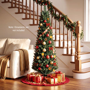 Hikidspace 1.5/1.8/2.1/2.4/2.7M Artificial Pencil Christmas Tree, Balsam Fir, Green