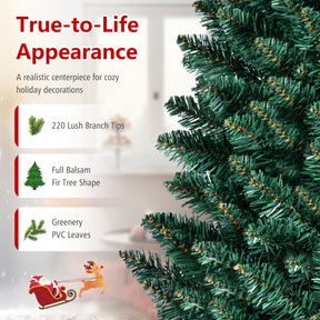 Hikidspace 1.5/1.8/2.1/2.4/2.7M Artificial Pencil Christmas Tree, Balsam Fir, Green