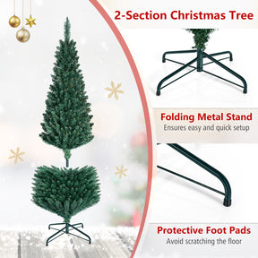 Hikidspace 1.5/1.8/2.1/2.4/2.7M Artificial Pencil Christmas Tree, Balsam Fir, Green