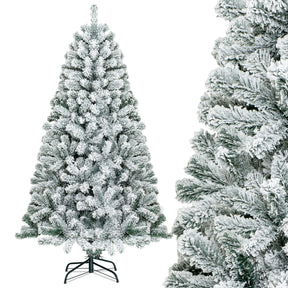 Hikidspace 1.8M White Artificial Holiday Christmas Tree with 600 PVC Tips for Christmas Decoration