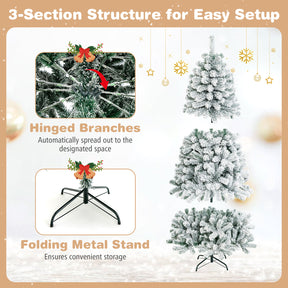 Hikidspace 1.8M White Artificial Holiday Christmas Tree with 600 PVC Tips for Christmas Decoration