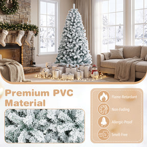 Hikidspace 1.8M White Artificial Holiday Christmas Tree with 600 PVC Tips for Christmas Decoration