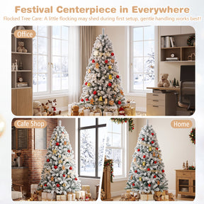 Hikidspace 1.8M White Artificial Holiday Christmas Tree with 600 PVC Tips for Christmas Decoration