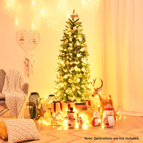 Pre Lit Christmas Tree Slim LED Xmas Tree Home Christmas Decoration Lights Green Outdoor