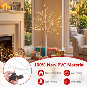 Hikidspace 134/163/194 CM Lighted Birch Tree for Christmas Thanksgiving, White
