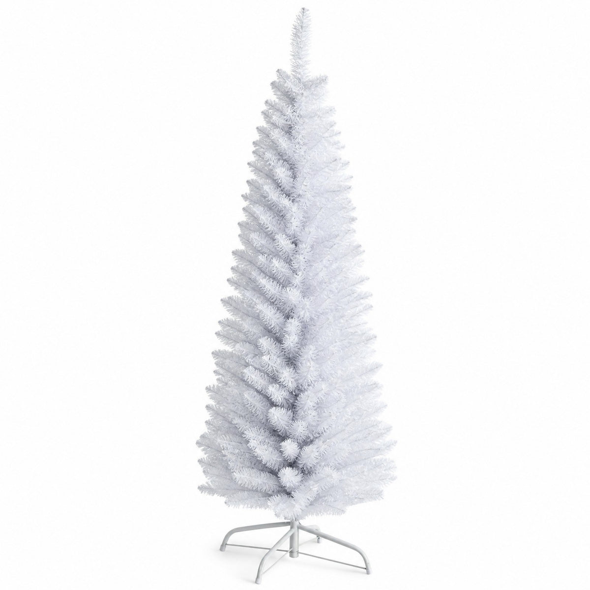 Hikidspace Artificial Pencil Christmas Tree W/ PVC Branch Tips for Holiday Decoration White