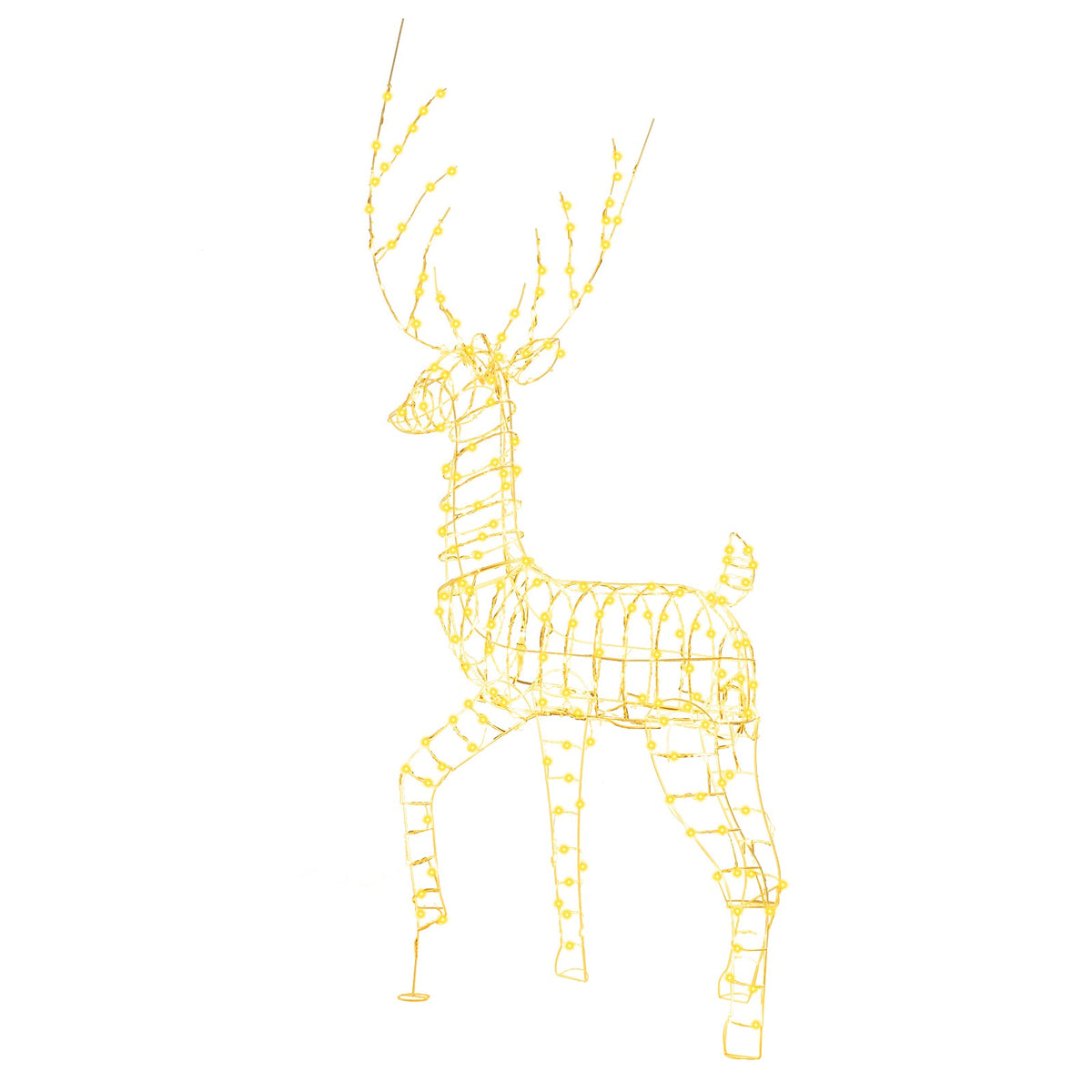 180CM Pre-Lit Christmas Reindeer, 3D Buck Xmas Decoration with 300 Warm White LED Lights