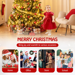 180 CM Pre-Lit Artificial Christmas Tree, Hinged Xmas Full Tree w/ 3 Color Temperatures, 7 Modes, 400 Warm White LED Lights