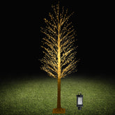 210 CM LED Lighted White Twig Tree, Birch Tree w/ 1008 Steady on Lights &144 Twinkle Star Lights for Indoor Outdoor