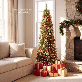 Hikidspace 1.5/1.8/2.1/2.4 M Pre-Lit Pencil Christmas Tree