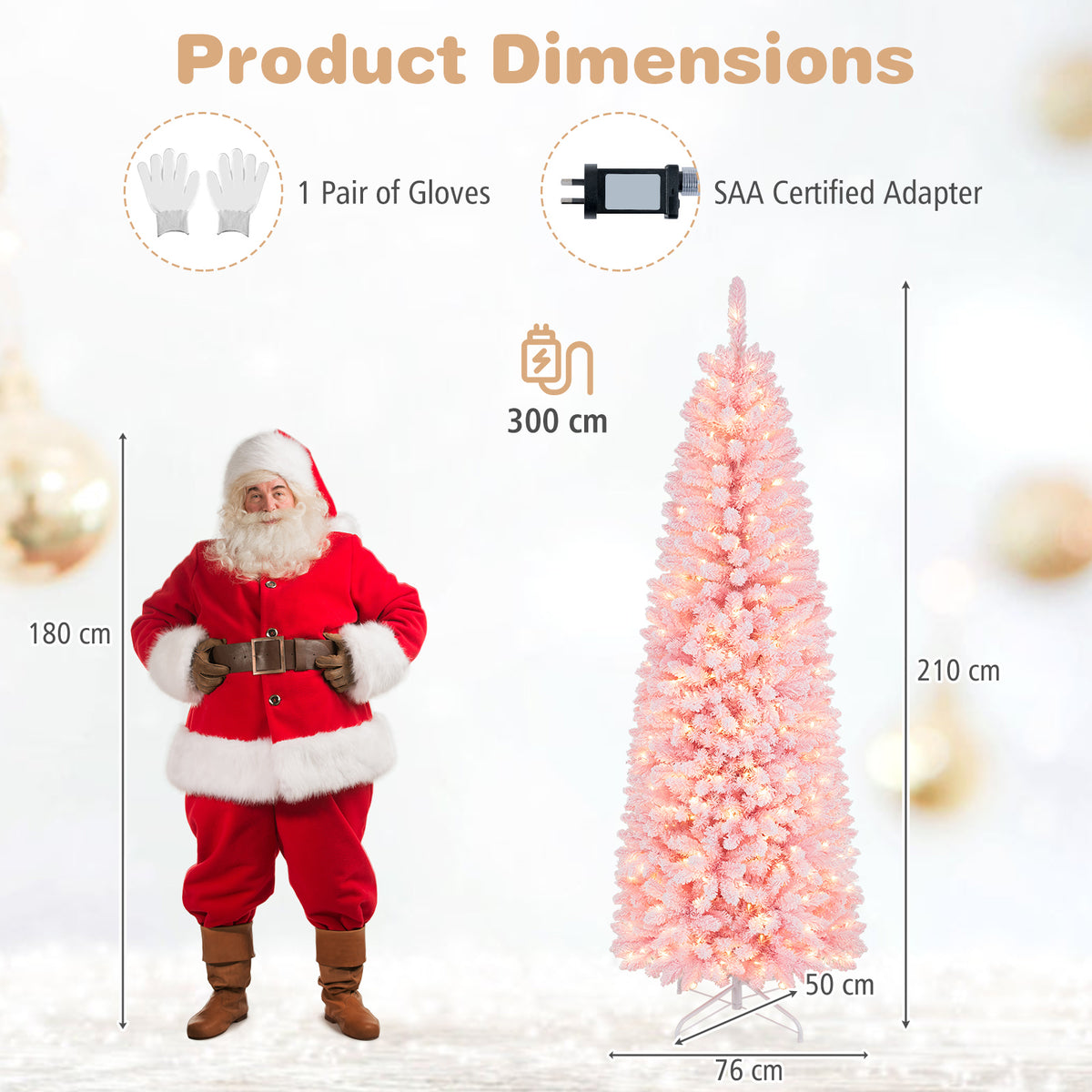 Hikidspace 2.1M Pre-Lit Artificial Hinged Christmas Tree with 8 Lighting Modes